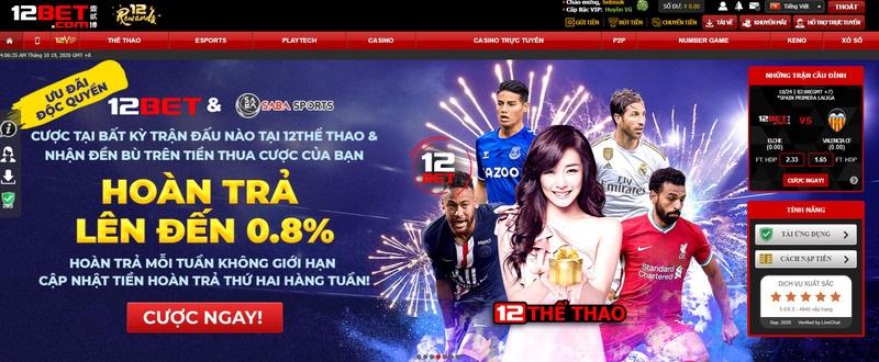 giao diện nhà cái 12bet