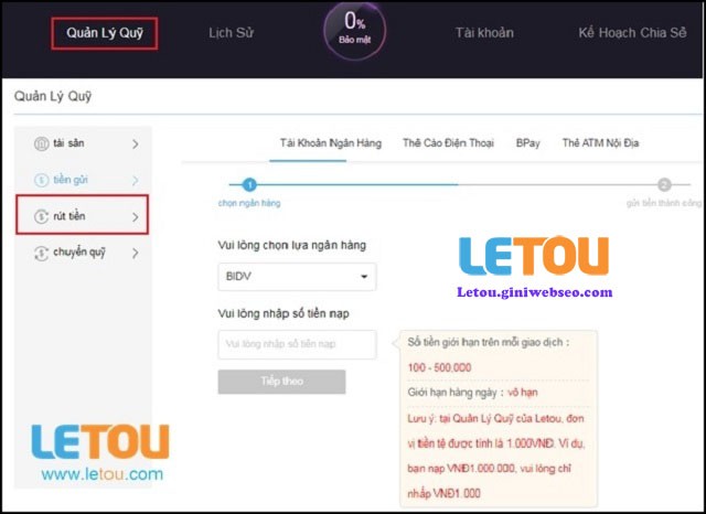 Nhà Cái Letou | Link vào Letou chính thức mới nhất 2022 20 Bieu mau rut tien LETOU