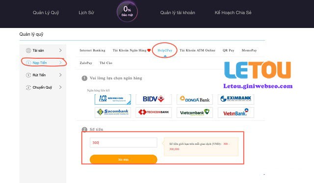 Nhà Cái Letou | Link vào Letou chính thức mới nhất 2022 18 Nap tien bang phuong thuc Help2Pay