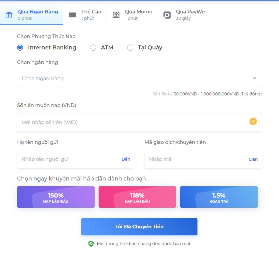 One88 45 nạp tiền One88