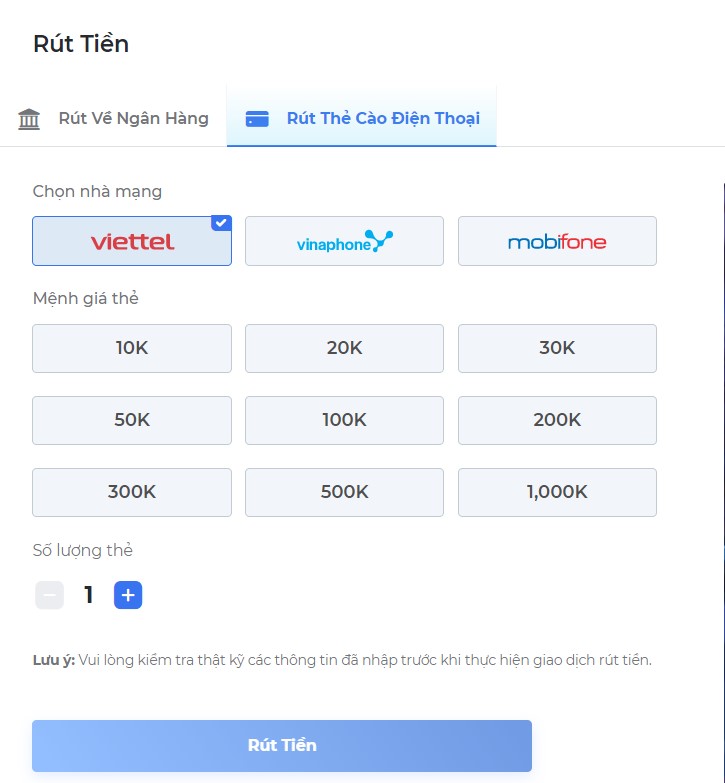 One88 50 rút tiền One88