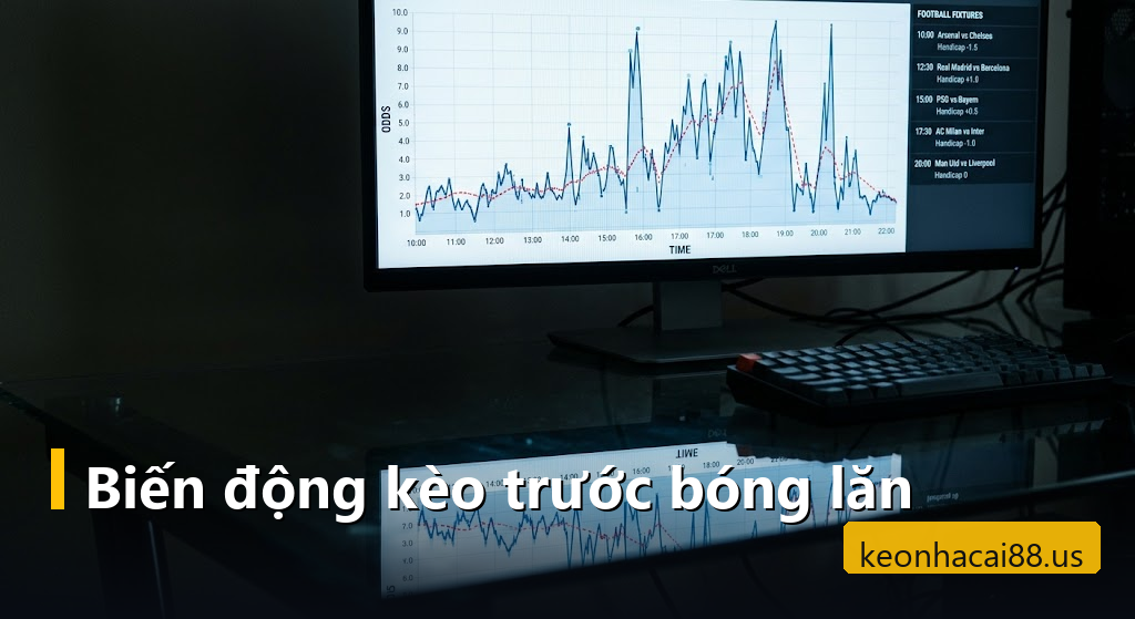 Soi kèo châu Á: quy trình 5 bước đọc và kiểm chứng một dòng kèo chấp trước khi xuống tiền 4 Màn hình hiển thị đường biến động tỷ lệ kèo của trận đấu theo thời gian